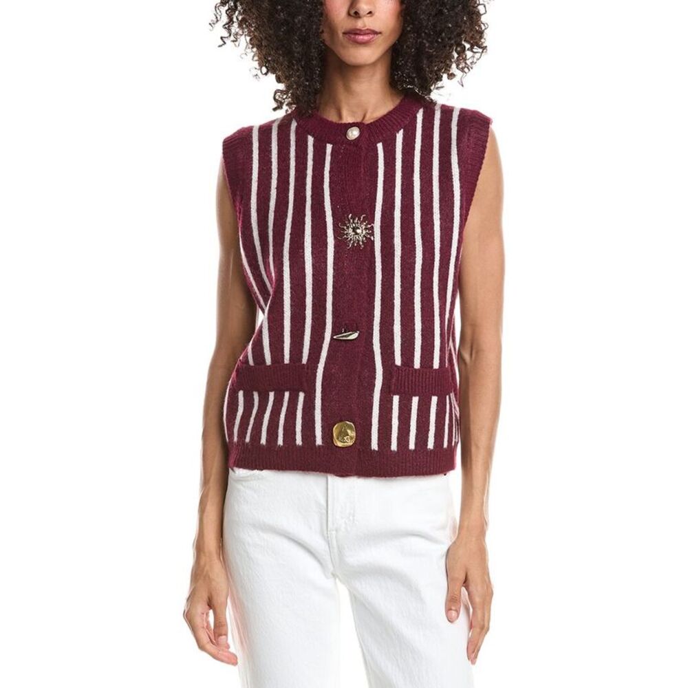 Anna Kay Womens  Maniner Top, Red